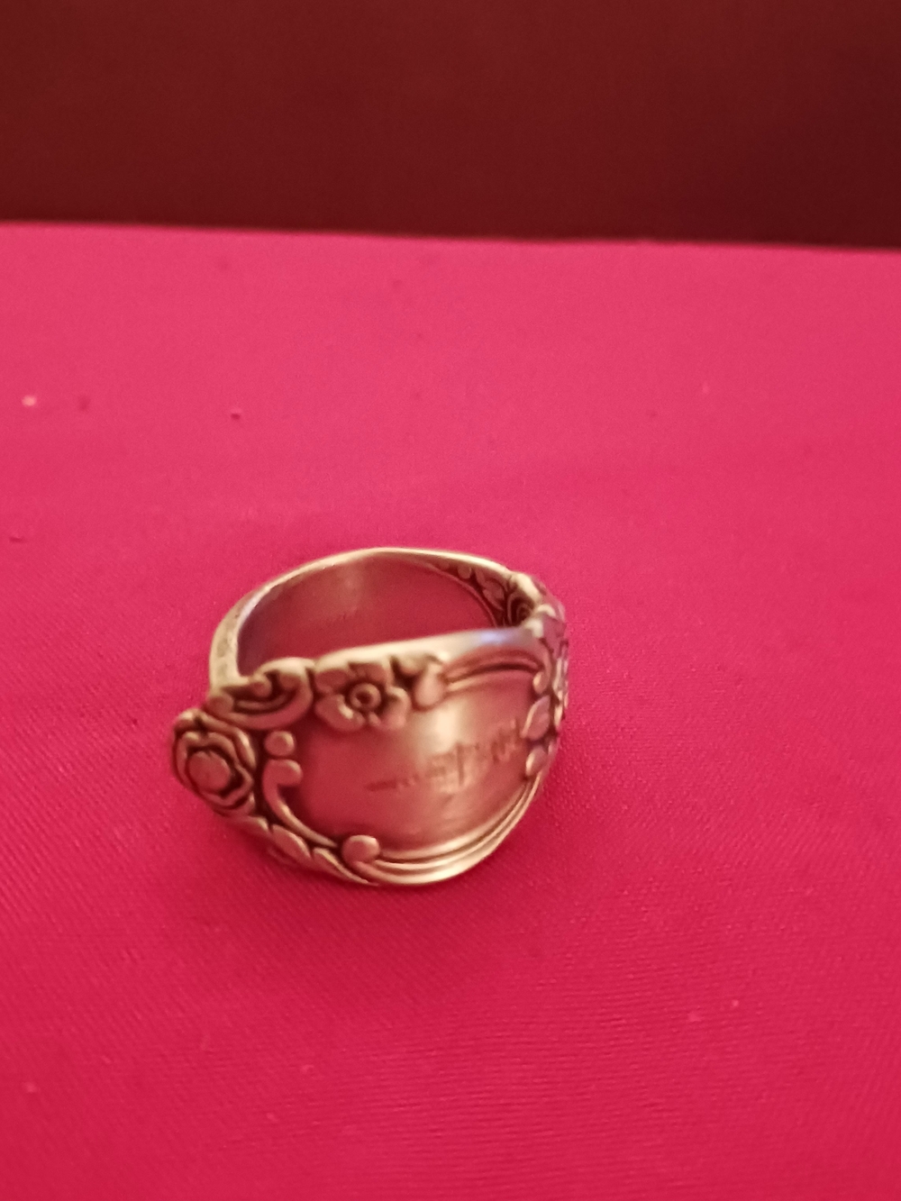 Sterling Silver Floral Spoon Ring in Silver